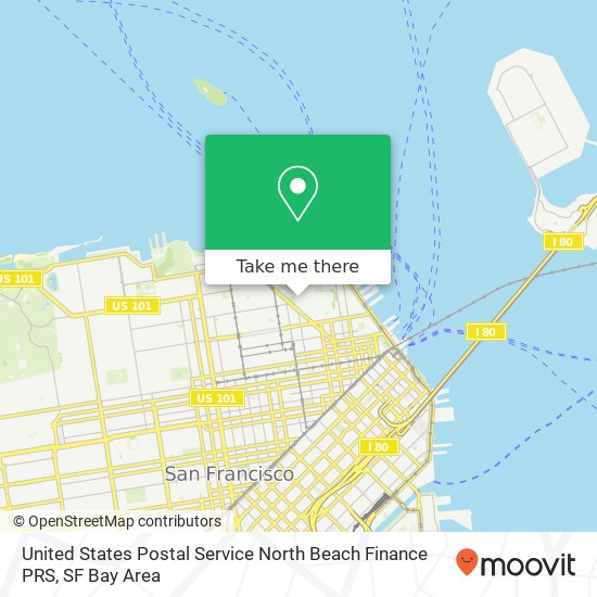 Mapa de United States Postal Service North Beach Finance PRS