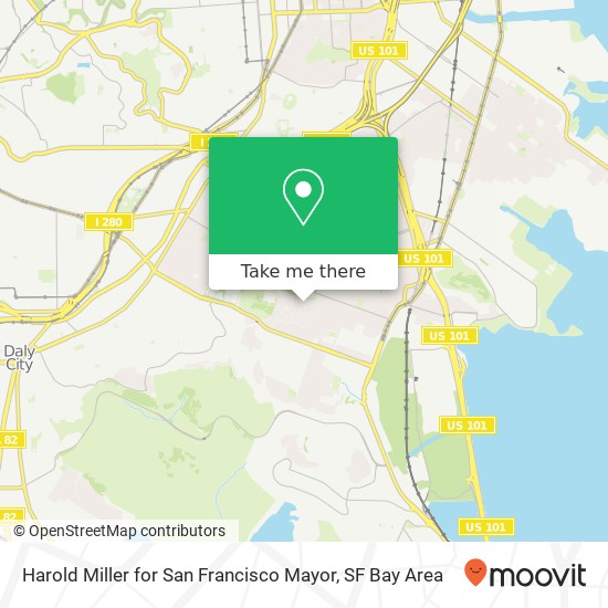Mapa de Harold Miller for San Francisco Mayor