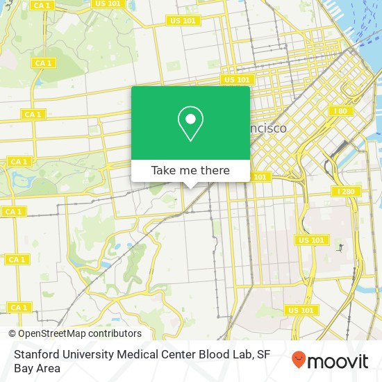 Stanford University Medical Center Blood Lab map