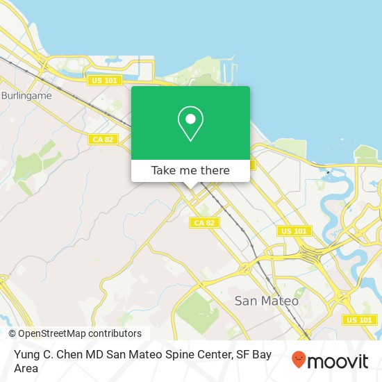 Mapa de Yung C. Chen MD San Mateo Spine Center