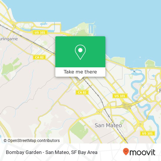 Bombay Garden - San Mateo map