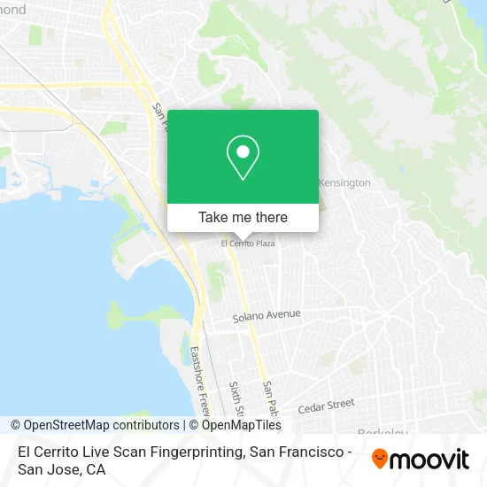 El Cerrito Live Scan Fingerprinting map