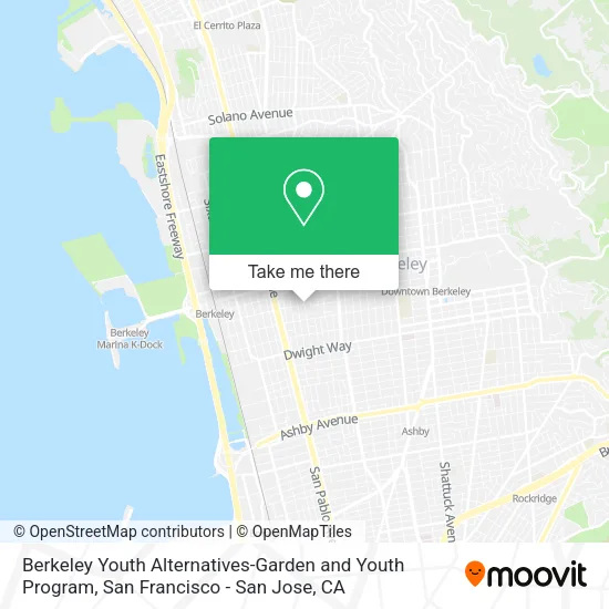 Berkeley Youth Alternatives-Garden and Youth Program map