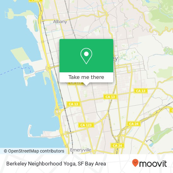 Mapa de Berkeley Neighborhood Yoga