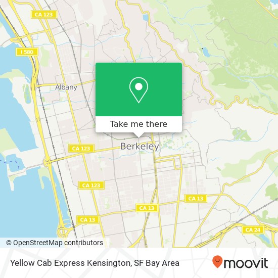 Yellow Cab Express Kensington map