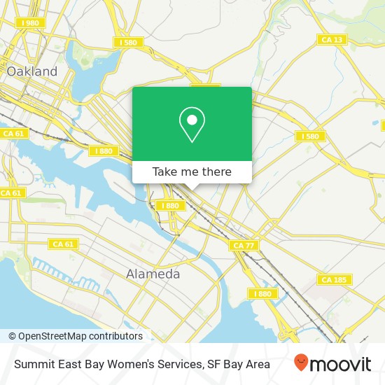 Summit East Bay Women's Services map