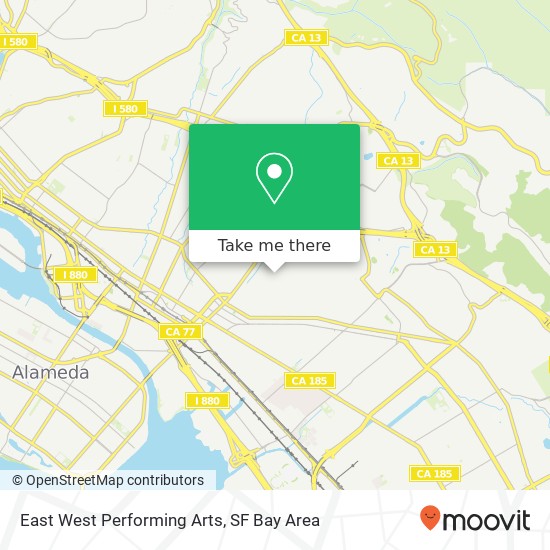 East West Performing Arts map