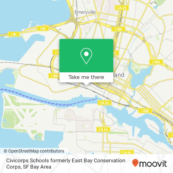 Civicorps Schools formerly East Bay Conservation Corps map