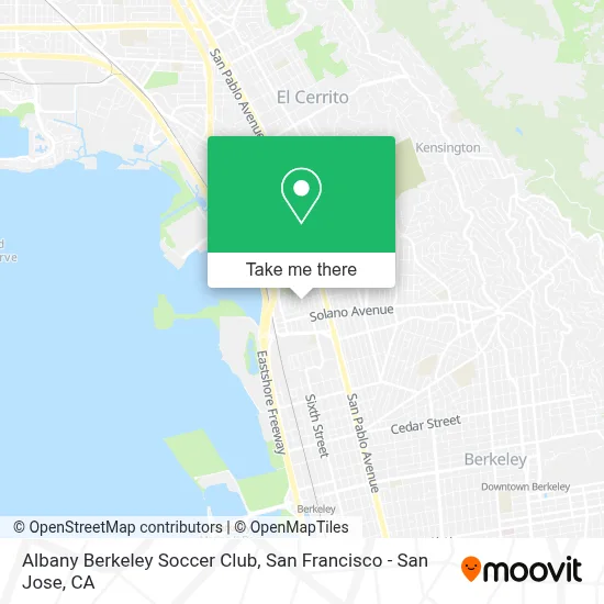 Albany Berkeley Soccer Club map