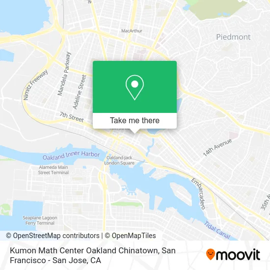 Kumon Math Center Oakland Chinatown map