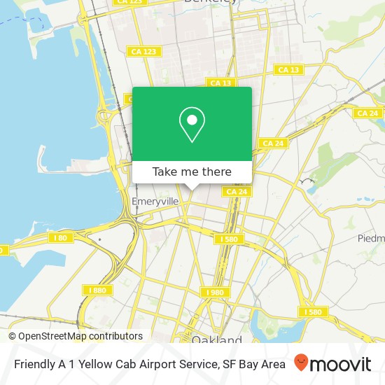 Mapa de Friendly A 1 Yellow Cab Airport Service