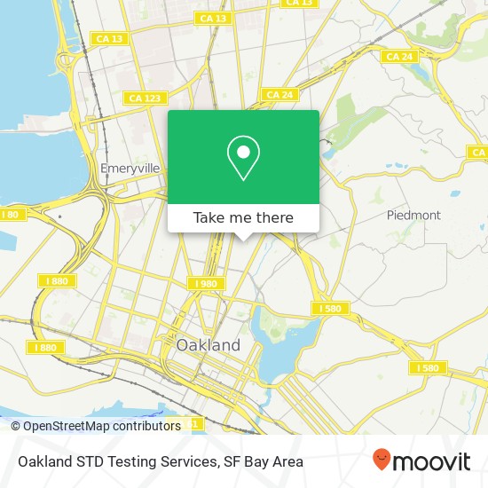 Oakland STD Testing Services map