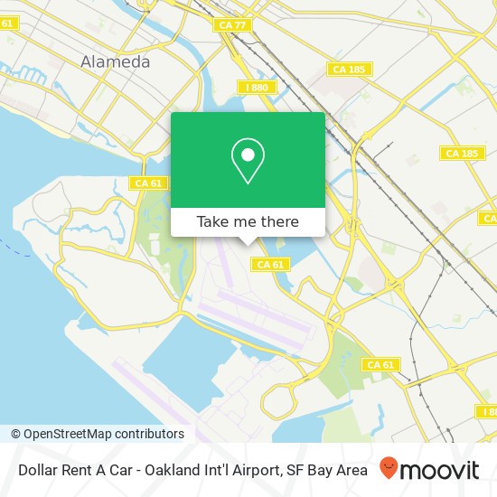 Dollar Rent A Car - Oakland Int'l Airport map