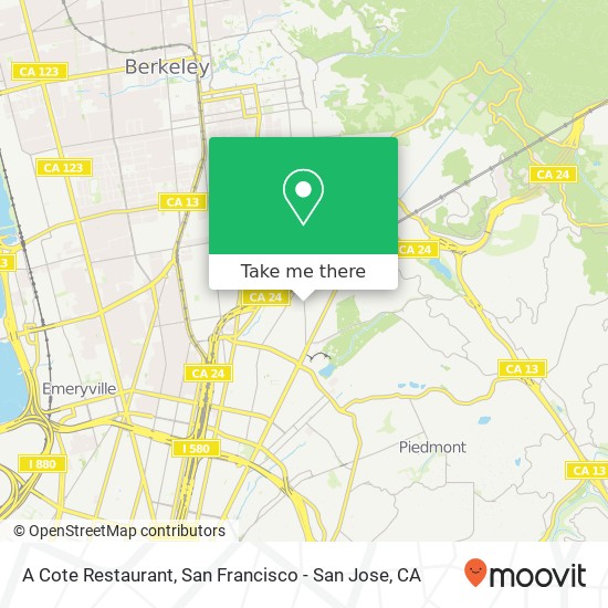 Mapa de A Cote Restaurant