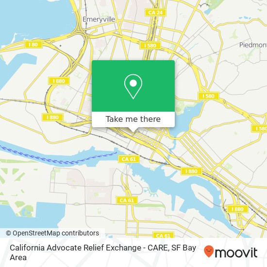 Mapa de California Advocate Relief Exchange - CARE