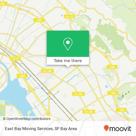 East Bay Moving Services map