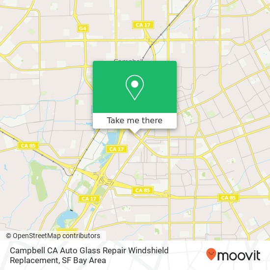 Campbell CA Auto Glass Repair Windshield Replacement map