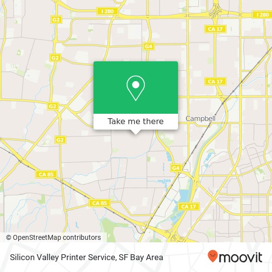 Mapa de Silicon Valley Printer Service