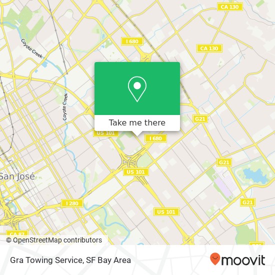 Gra Towing Service map