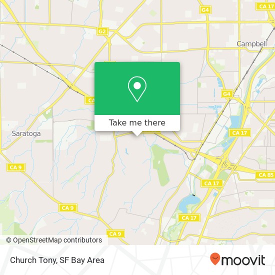Church Tony map