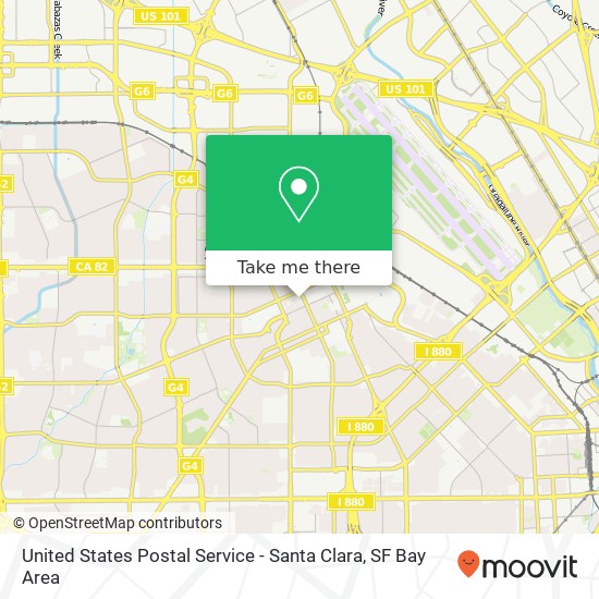 United States Postal Service - Santa Clara map