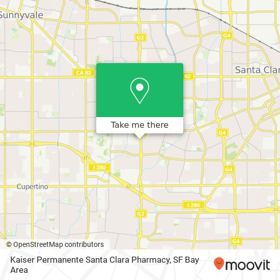 Mapa de Kaiser Permanente Santa Clara Pharmacy