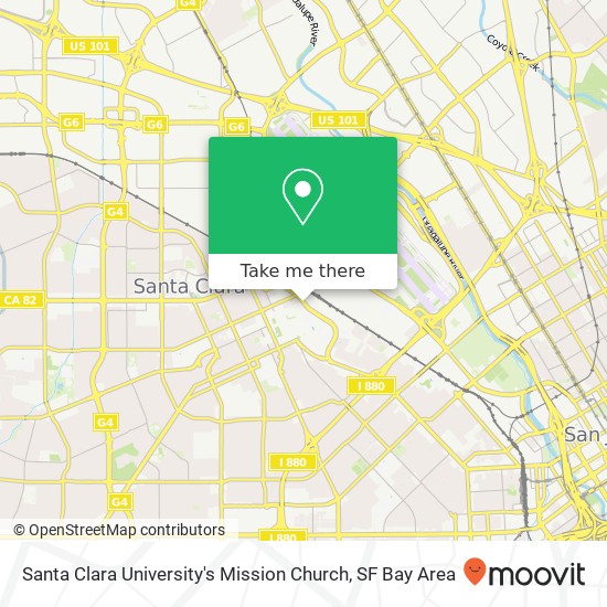 Santa Clara University's Mission Church map