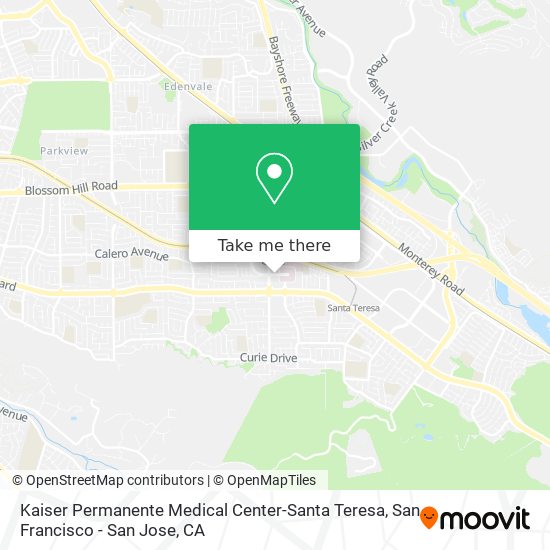 Kaiser Permanente Medical Center-Santa Teresa map