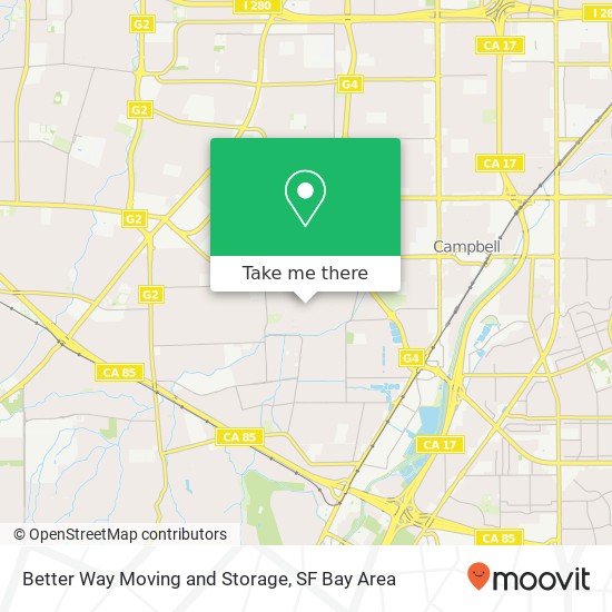 Mapa de Better Way Moving and Storage