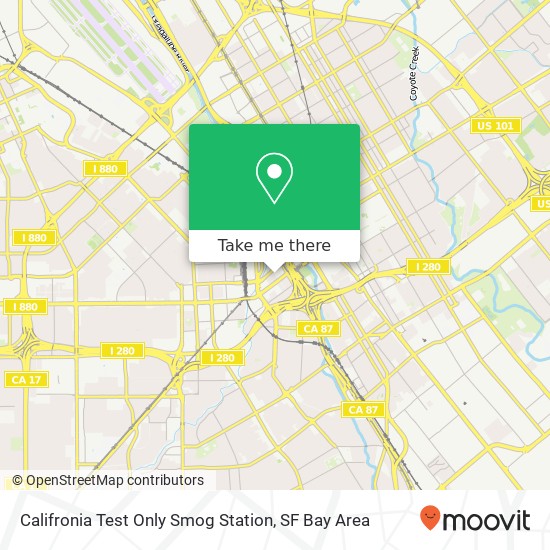 Mapa de Califronia Test Only Smog Station