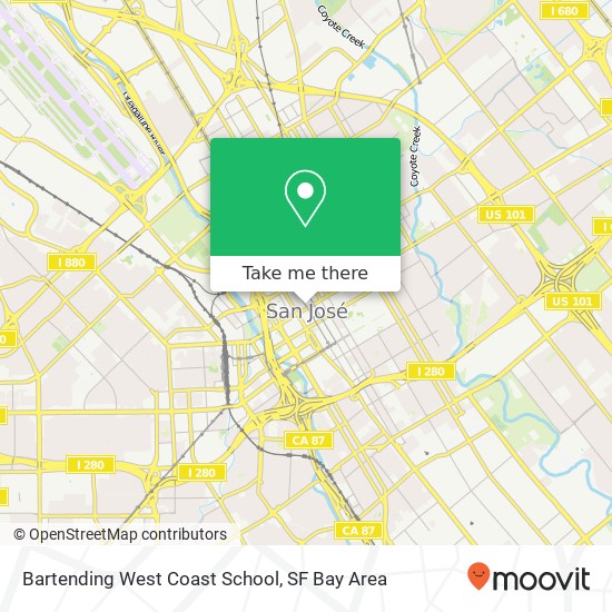 Mapa de Bartending West Coast School