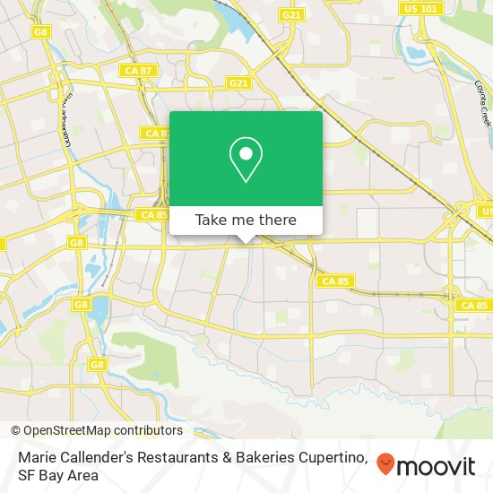Mapa de Marie Callender's Restaurants & Bakeries Cupertino