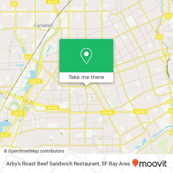 Mapa de Arby's Roast Beef Sandwich Restaurant