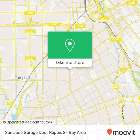 Mapa de San Jose Garage Door Repair