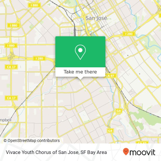 Mapa de Vivace Youth Chorus of San Jose