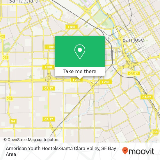 American Youth Hostels-Santa Clara Valley map