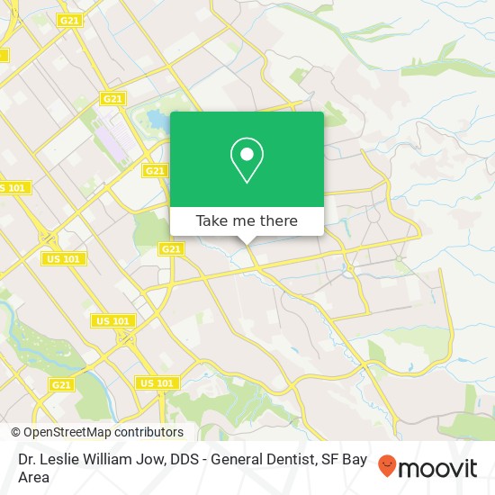 Dr. Leslie William Jow, DDS - General Dentist map