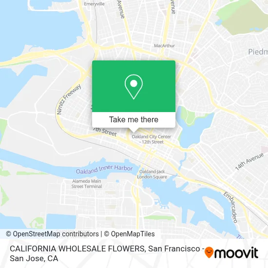 CALIFORNIA WHOLESALE FLOWERS map