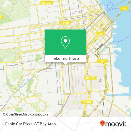 Mapa de Cable Car Pizza