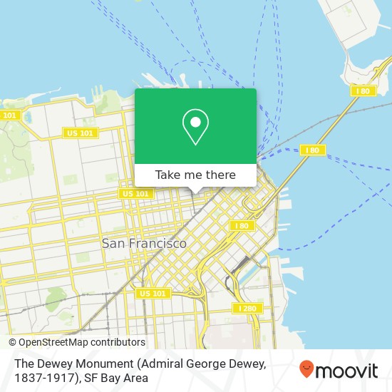 The Dewey Monument (Admiral George Dewey, 1837-1917) map