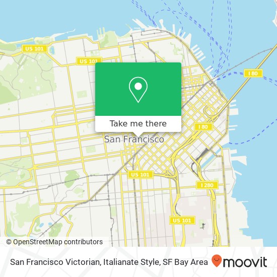 San Francisco Victorian, Italianate Style map