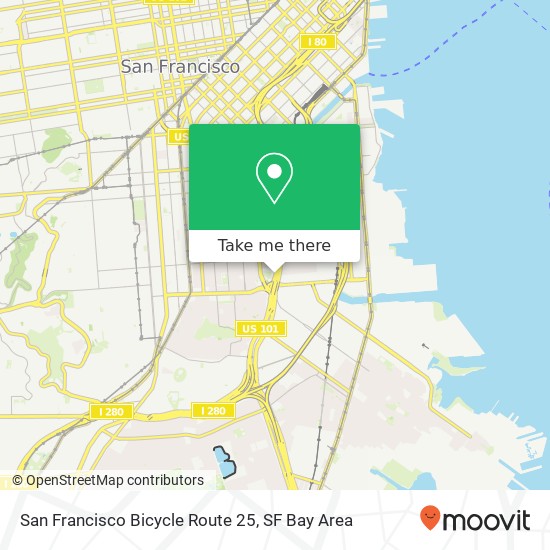 San Francisco Bicycle Route 25 map