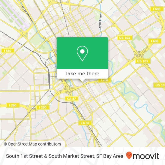 Mapa de South 1st Street & South Market Street