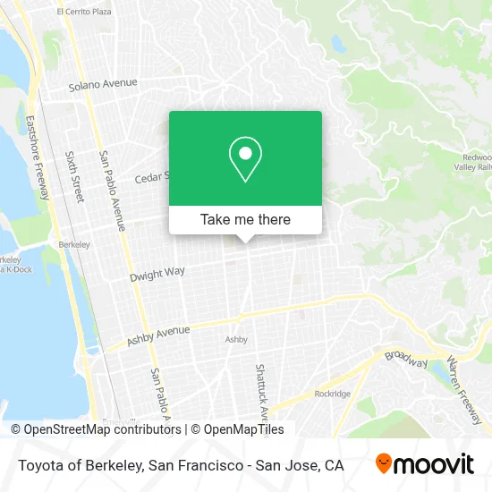 Toyota of Berkeley map