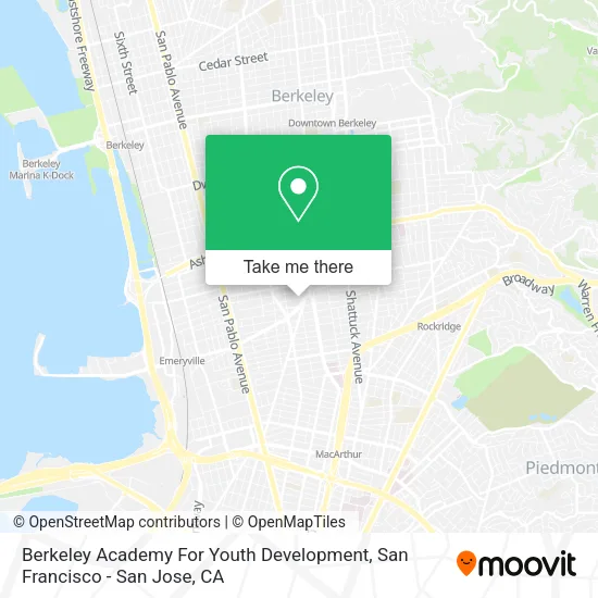 Berkeley Academy For Youth Development map