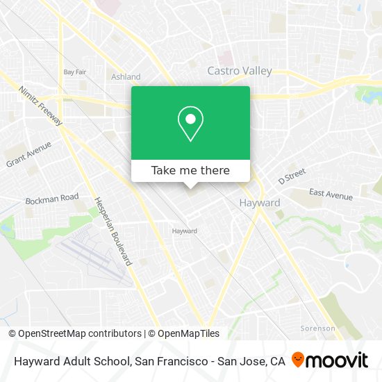 Hayward Adult School map