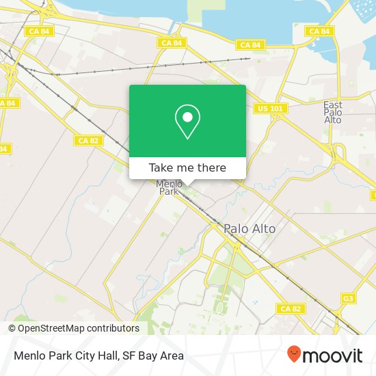 Mapa de Menlo Park City Hall