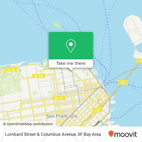 Mapa de Lombard Street & Columbus Avenue