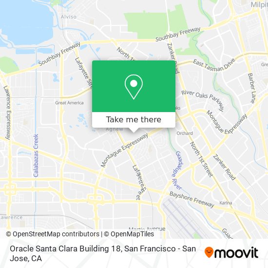 Mapa de Oracle Santa Clara Building 18