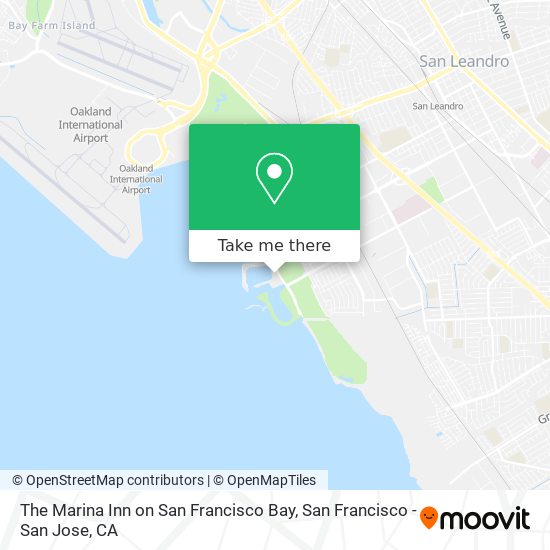 The Marina Inn on San Francisco Bay map
